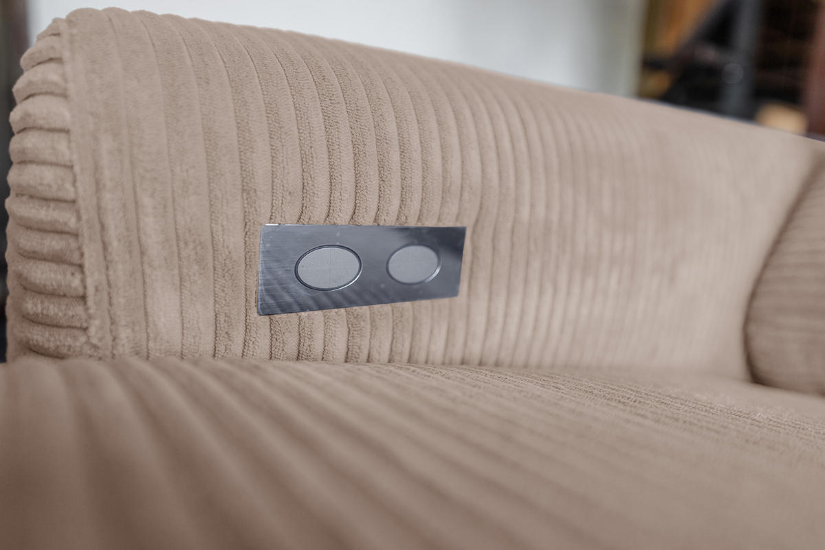 ECKSOFA LAISKA Taupe Cord - Taupe/Schwarz, Textil/Metall (282/177cm) - KAWOLA