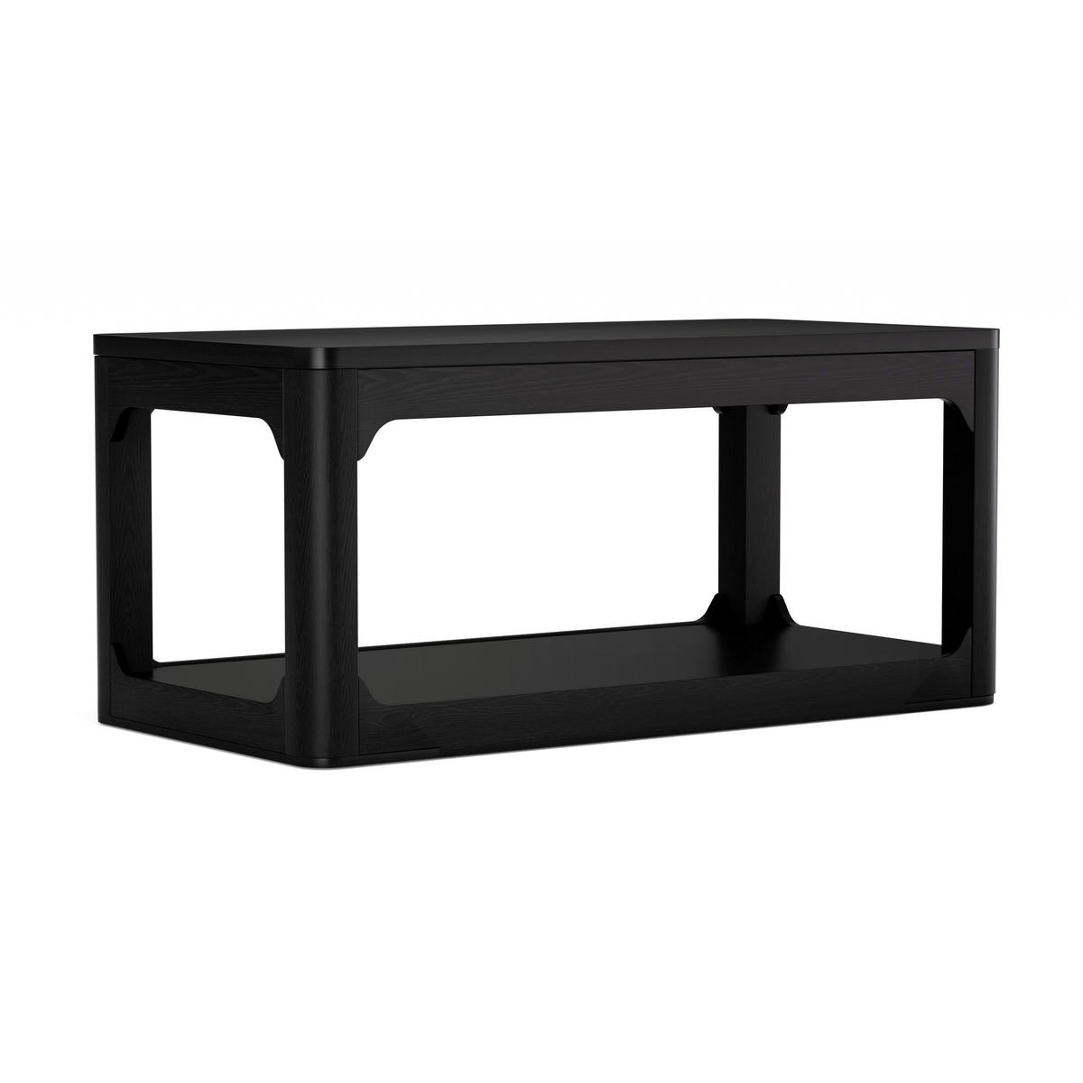 COUCHTISCH DE-37277 100 cm mit zweistufigem Stauraum Schwarz - Schwarz, Holzwerkstoff (100/50/44.5cm) - ComfortXL