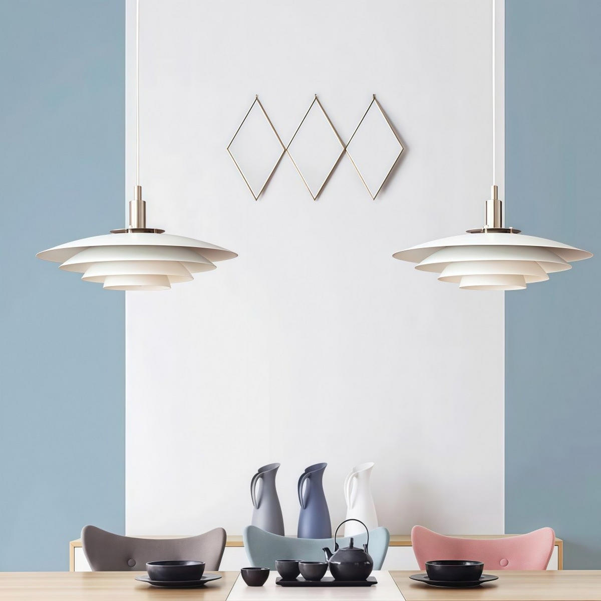 PENDELLEUCHTE Minimal Schmiedeeisen Weiß - Weiß, Metall (18/30/30cm) - Weltevree