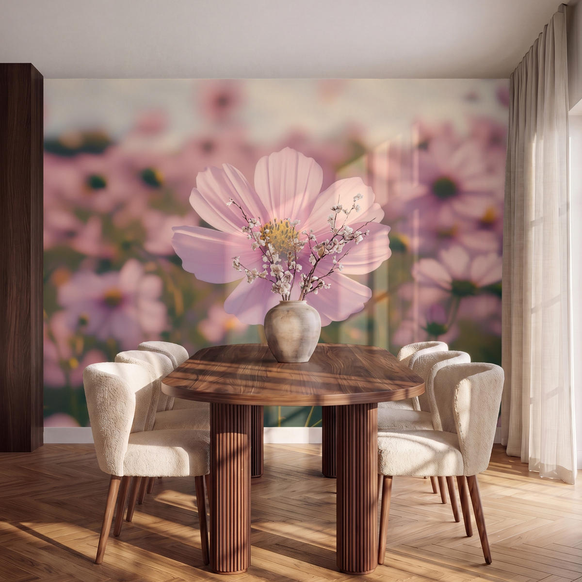 TAPETE - Blumen - Lila - Unscharf - 260x200 cm - Rosa, Papier (260/200cm) - OnlyWow