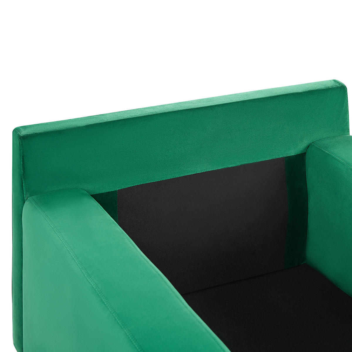 CHAISELONGUE Samtstoff grün/schwarz Gueret - Schwarz/Grün, Textil (88/73/165cm) - Beliani