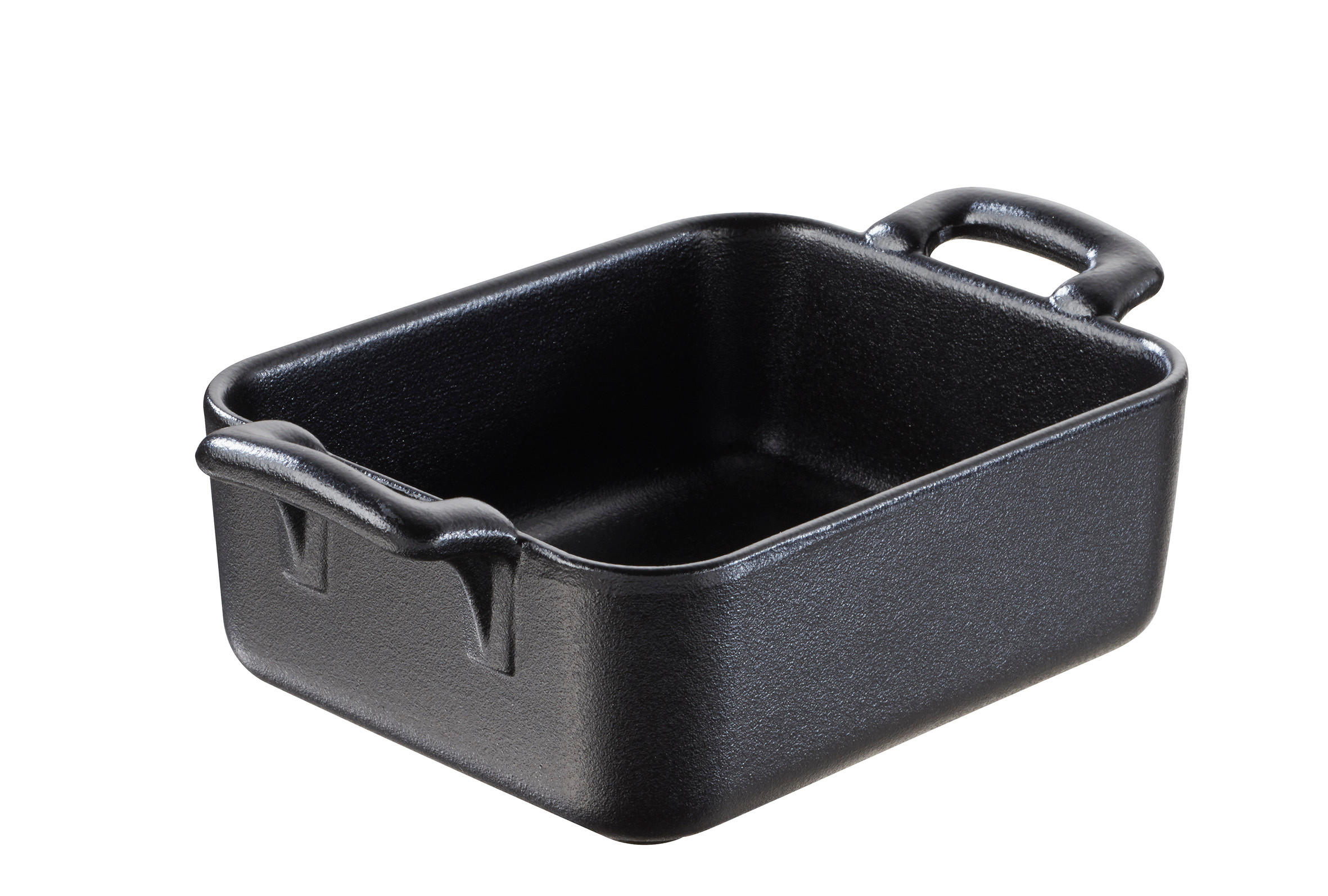 AUFLAUFFORM 33 cl RECHTECKIG Gusseisenoptik - Schwarz, Keramik (12/10/4.5cm) - Revol Porcelaine France