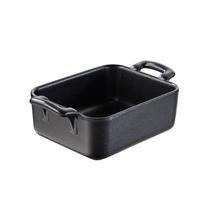 AUFLAUFFORM 33 cl RECHTECKIG Gusseisenoptik - Schwarz, Keramik (12/10/4.5cm) - Revol Porcelaine France
