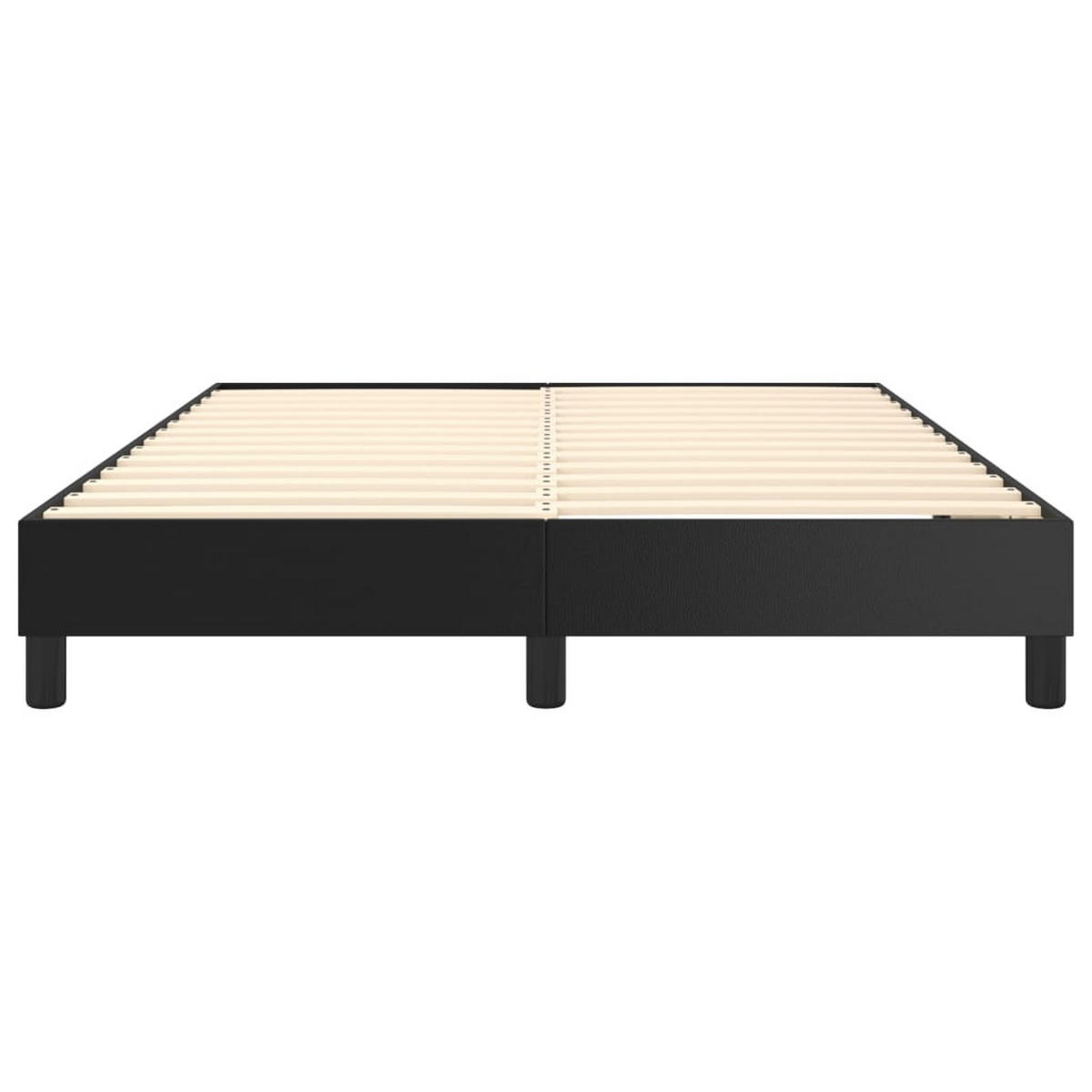 BOXSPRINGBETTGESTELL SCHWARZ 140X200 CM KUNSTLEDER - Schwarz, Leder - vidaXL