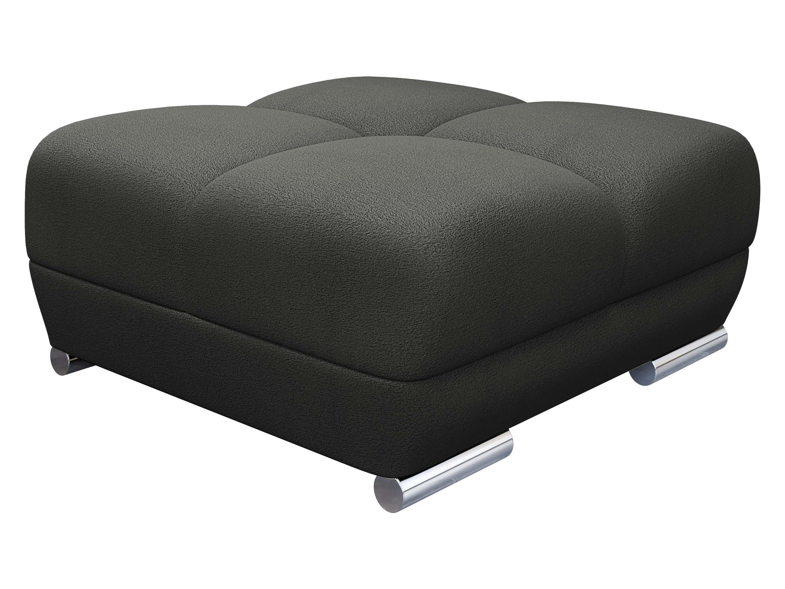 POLSTERHOCKER Logo - Anthrazit/Silberfarben, Holz/Kunststoff (90/45/90cm) - MIRJAN24