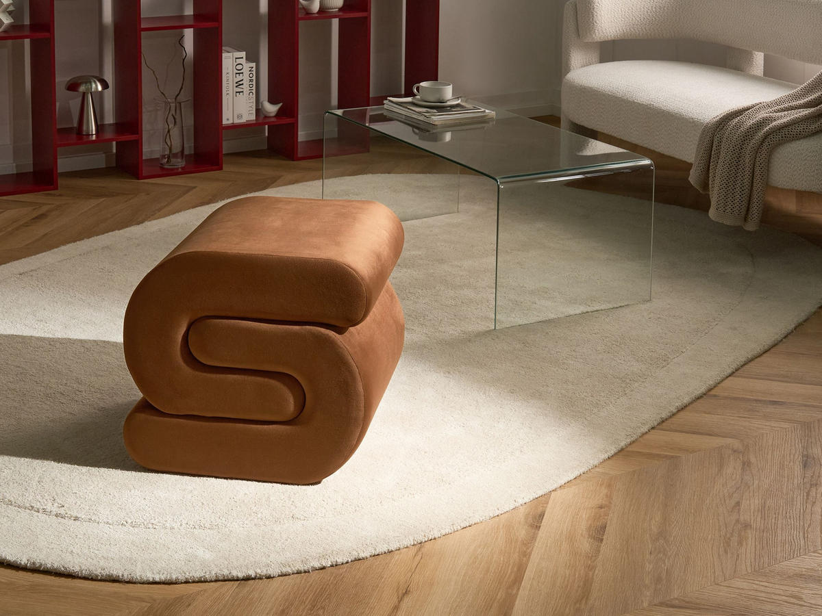 POUF Samtstoff Goldbraun Arcadia - Goldfarben, Textil (45/48/50cm) - Beliani