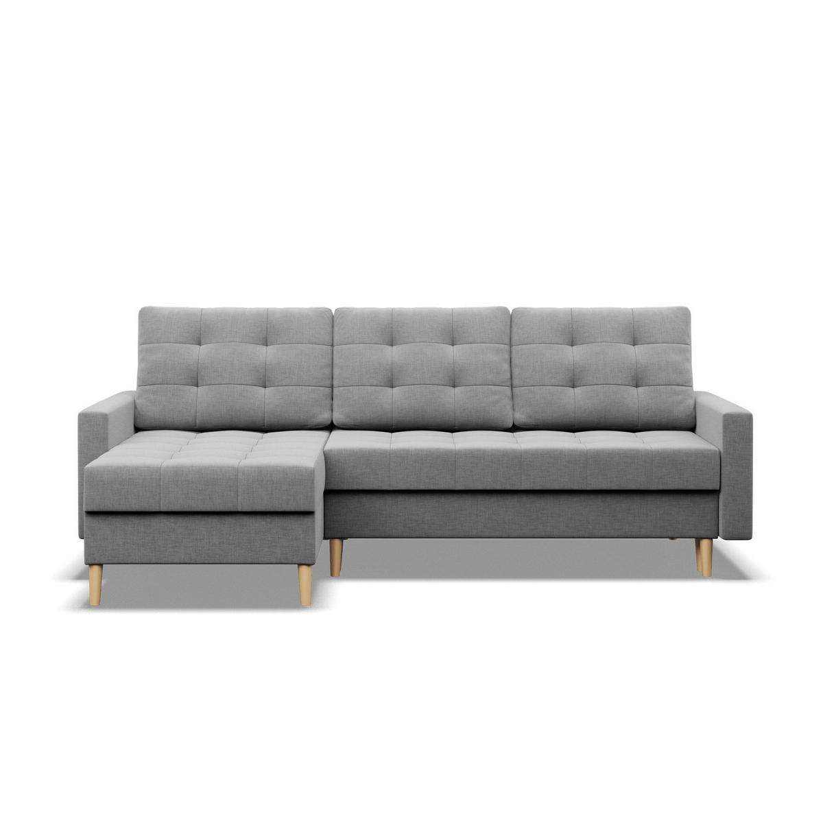 ECKSOFA MIT SCHLAFFUNKTION ELMA, Grau - Grau, Textil (223/140cm)
