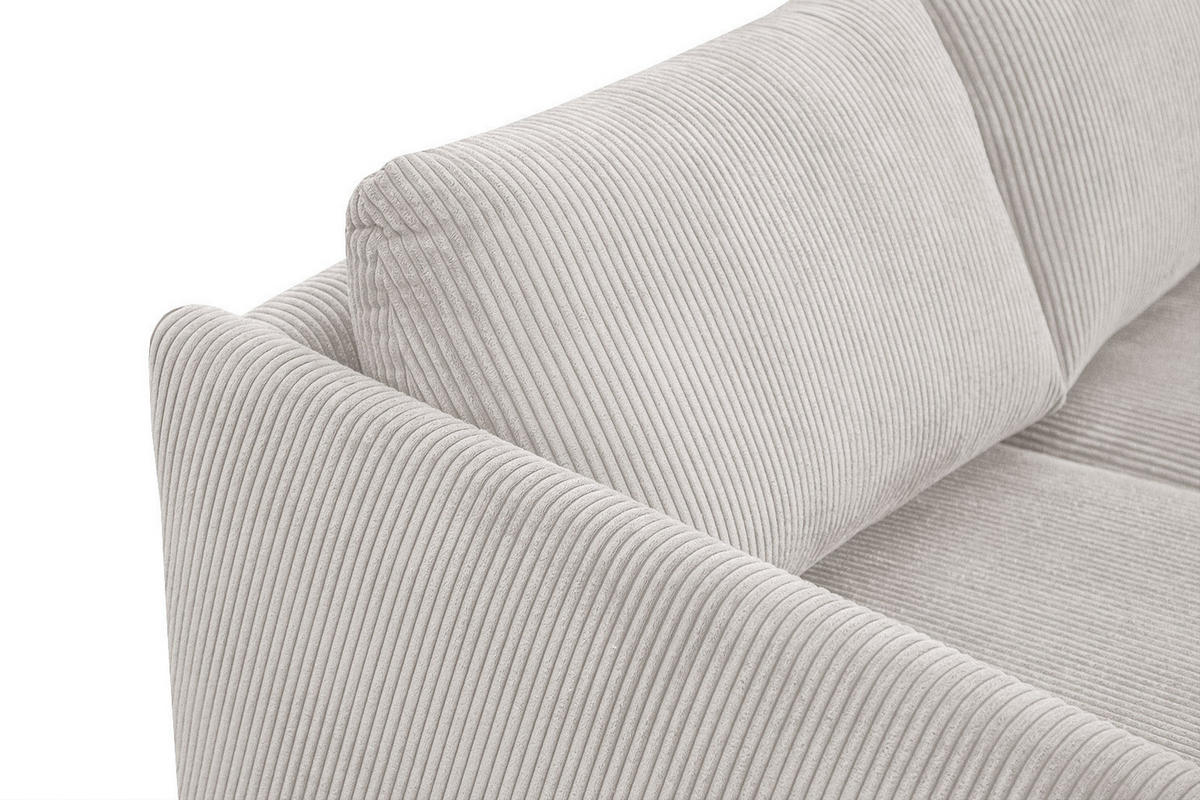ECKSOFA VILT 4-Sitzer, weiß - Schwarz/Weiß, Holzwerkstoff/Textil (156/255cm) - Courtois Laville