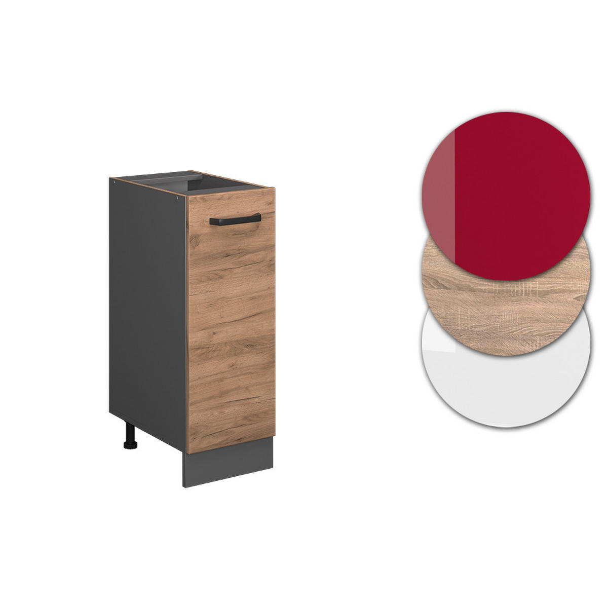 APOTHEKERSCHRANK R-Line Goldkraft Eiche 30 cm, AP Anthrazit - Honigeiche/Anthrazit, Holzwerkstoff (30/81.6/60cm) - Vicco