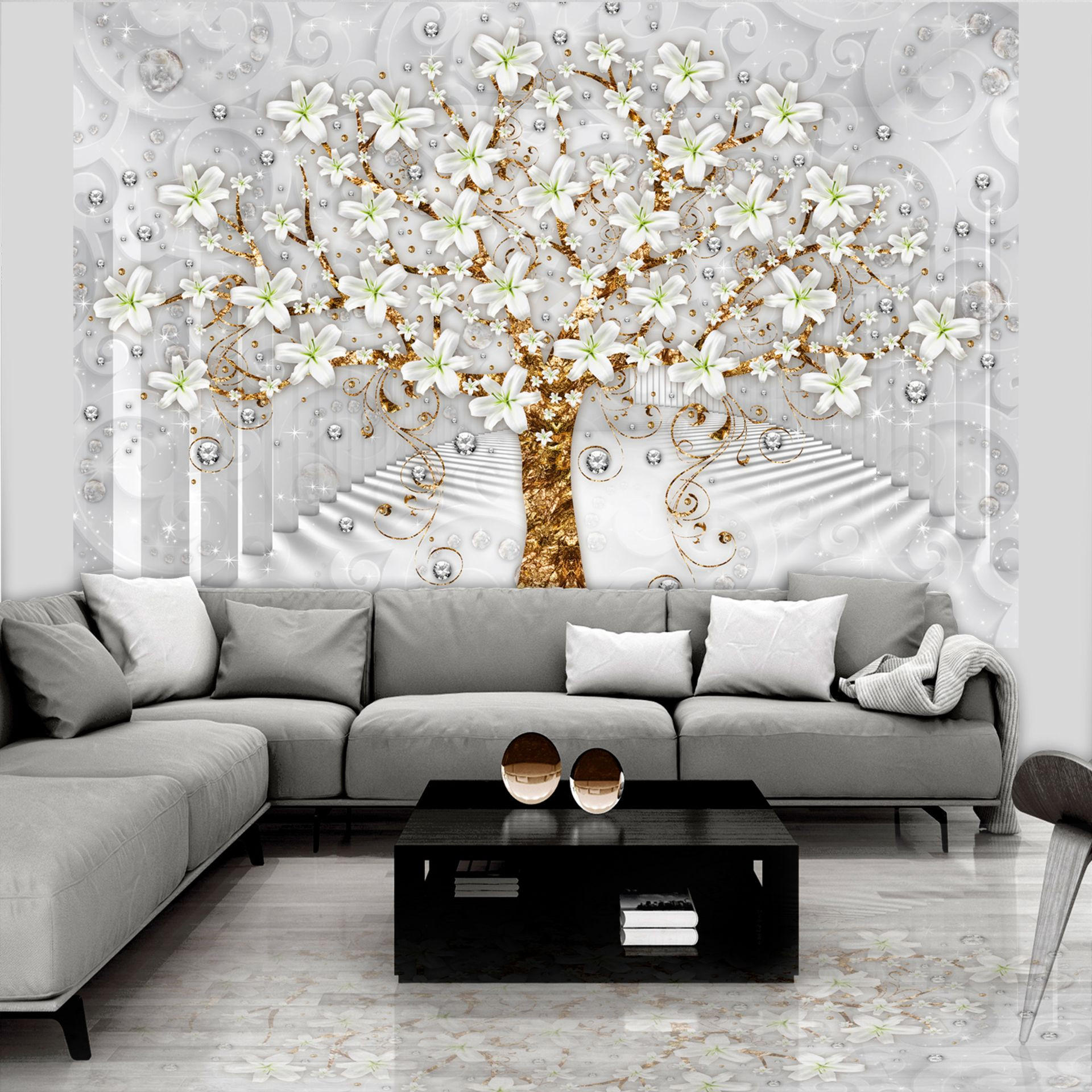 VLIESTAPETE Grau 100/70 cm - Goldfarben/Grau, Textil (100/1cm) - KUNSTLOFT