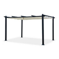 PERGOLA Nila Beige 3 x 4 m Aus Stoff - Beige, Metall (298/227/405cm) - Concept Usine