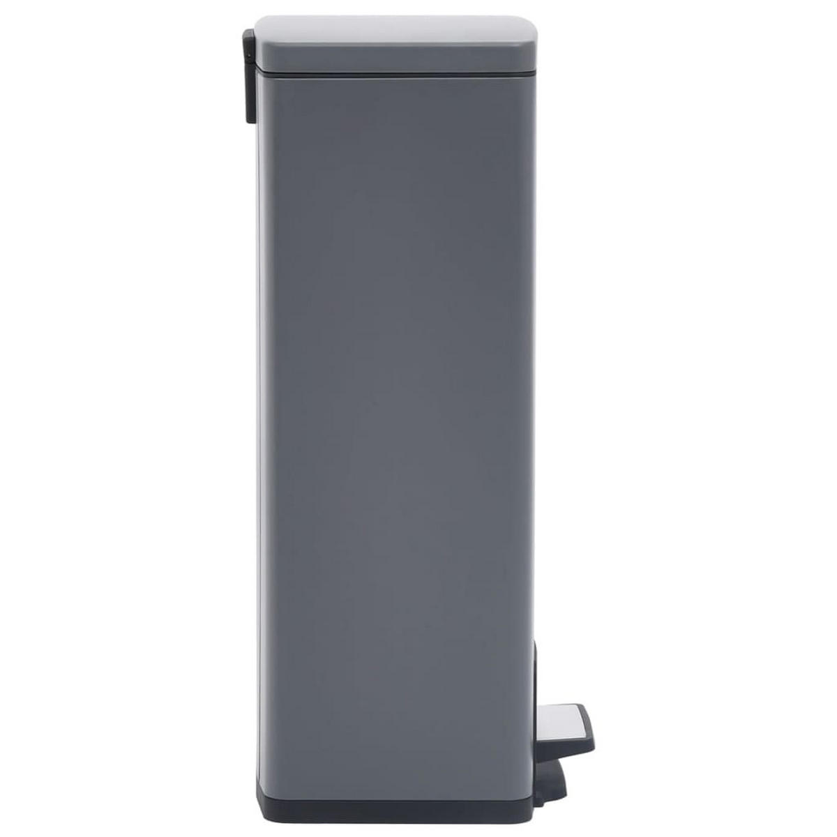 MÜLLEIMER mit Fußpedal 30L Stahl Grau - Grau, Metall (31/71/31cm) - DELUKE