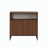 SIDEBOARD 2 Türen Fach Kaschmir- und Holzdekor 40/80/80 cm - Naturfarben, Holzwerkstoff (40/80/80cm) - Calicosy