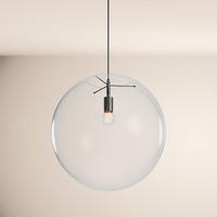 GALERIELEUCHTE Orb 5m Abhängung Klar/Schwarz Ø 40cm - Klar, Glas (40/40/40cm) - s.luce