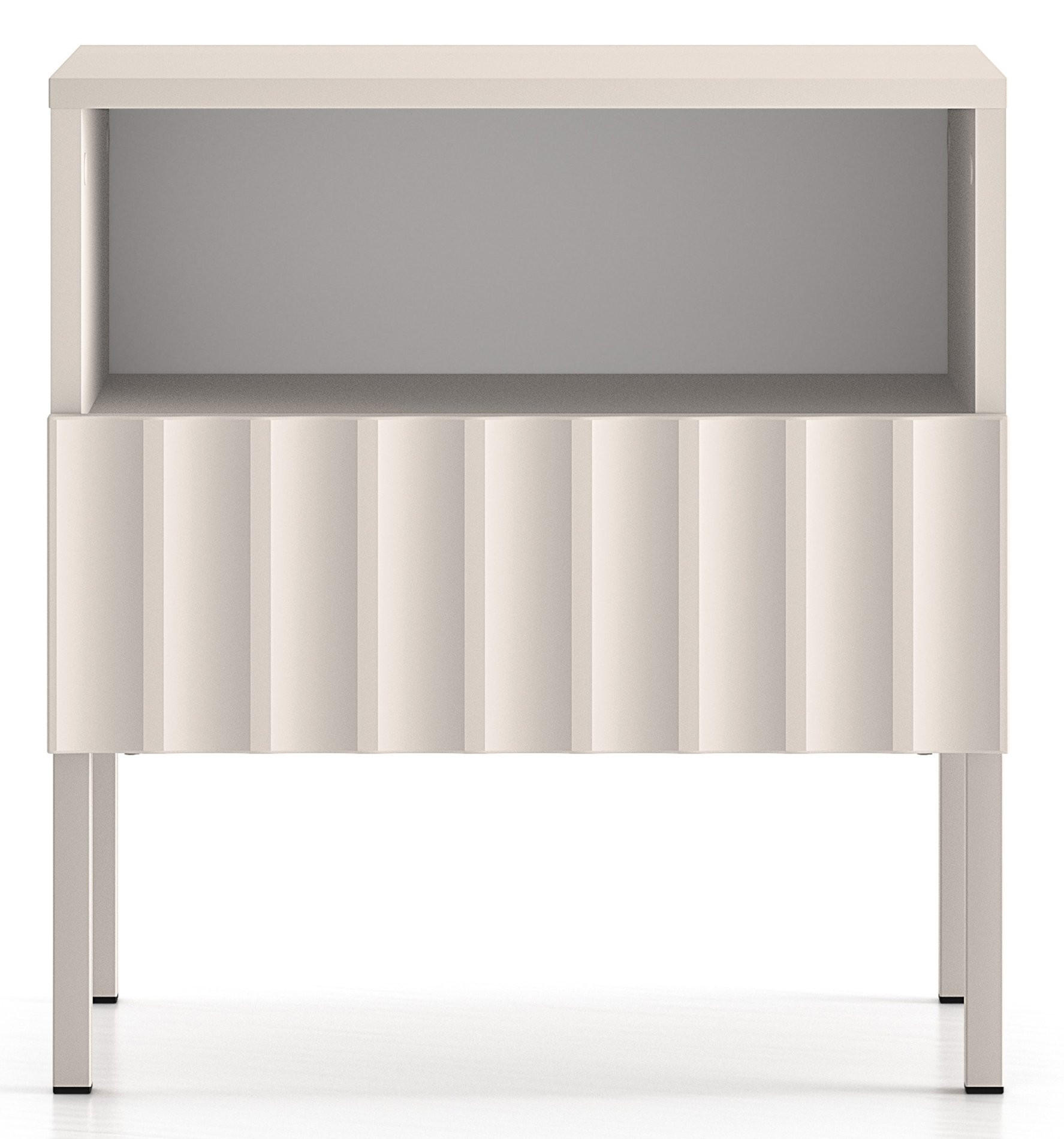 NACHTTISCH Derriva Hellbeige 50 cm - Ecru/Beige, Holzwerkstoff/Metall (50/53/35.2cm) - Selsey