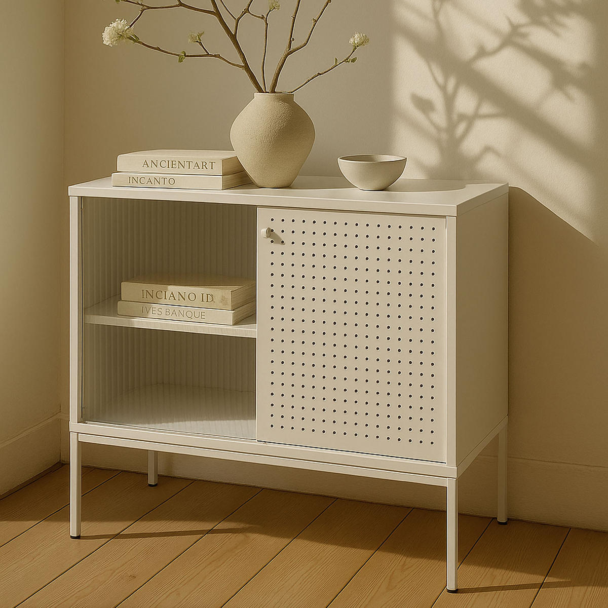 KOMMODE Weiß - Weiß, Metall (80/85/45cm) - MCW