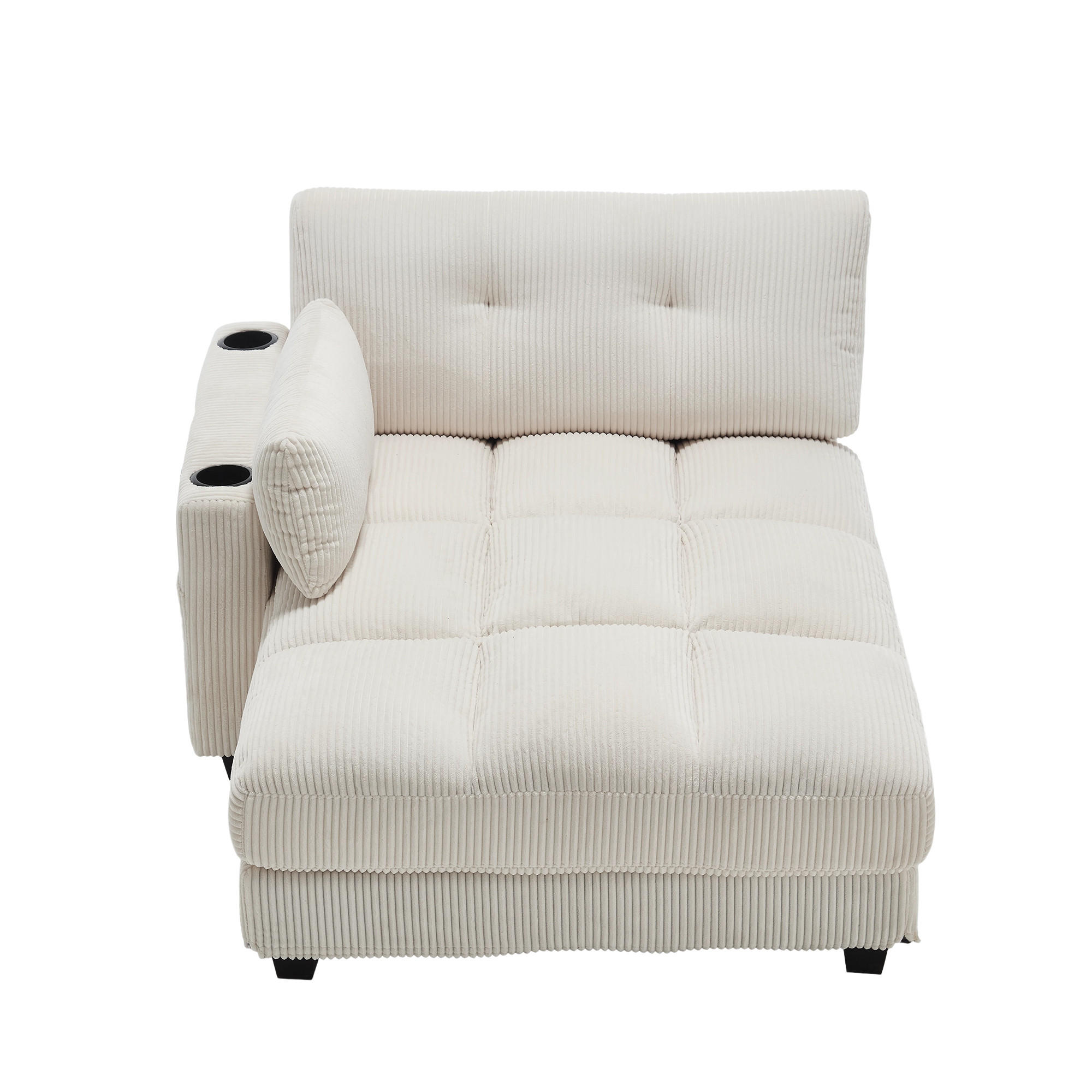 SOFABETT 140/112/81 cm Beige - Beige, Textil (112/81/140cm)