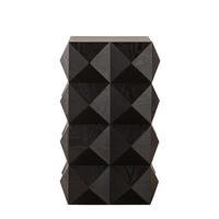 BEISTELLTISCH 37/37/60 cm Höhe mit Reliefstruktur und Retro-Design, Schwarz - Schwarz, Holzwerkstoff (37/37/60cm) - Redom