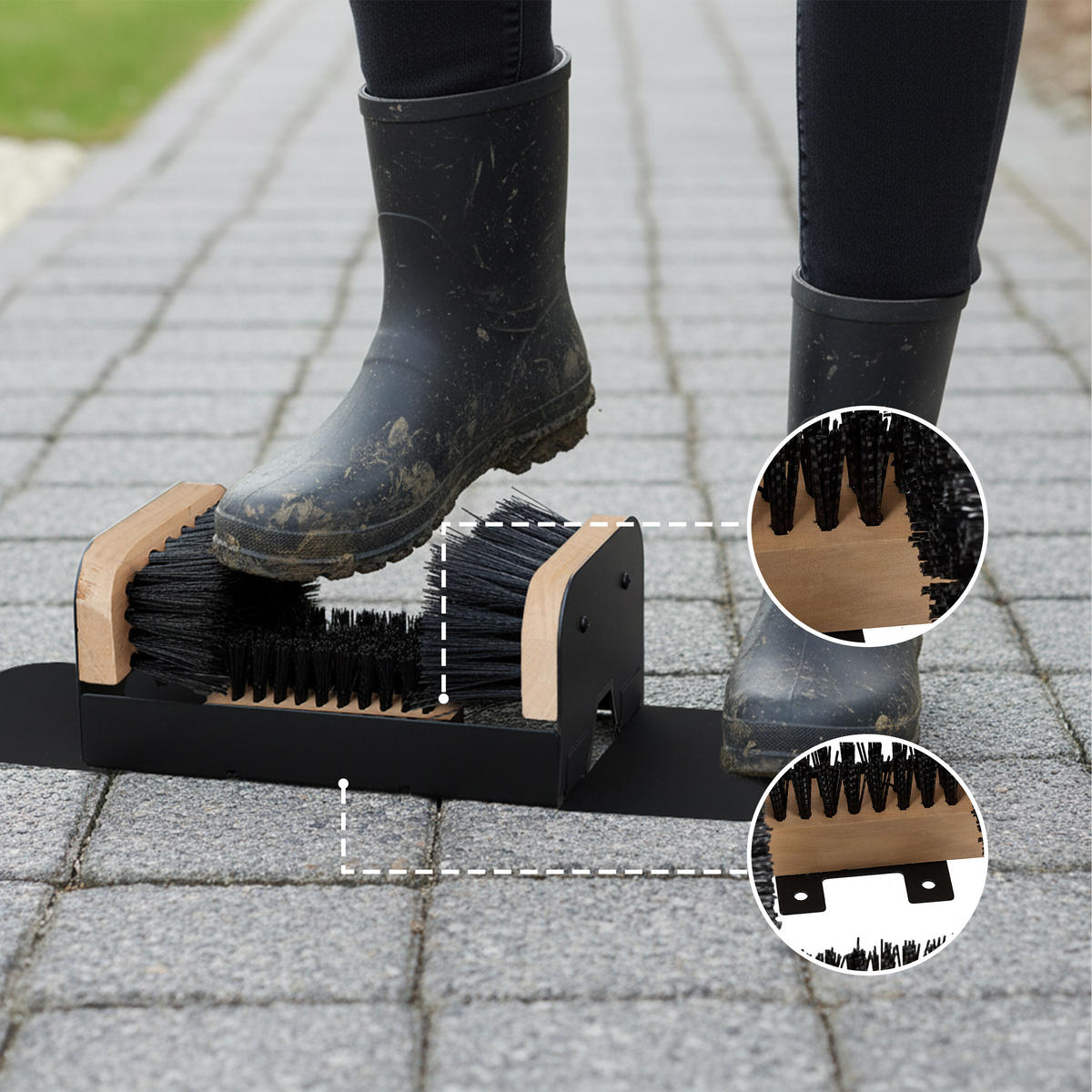 SCHUHABSTREIFER - Schwarz, Holz/Kunststoff (44.5/15.5cm) - Relaxdays