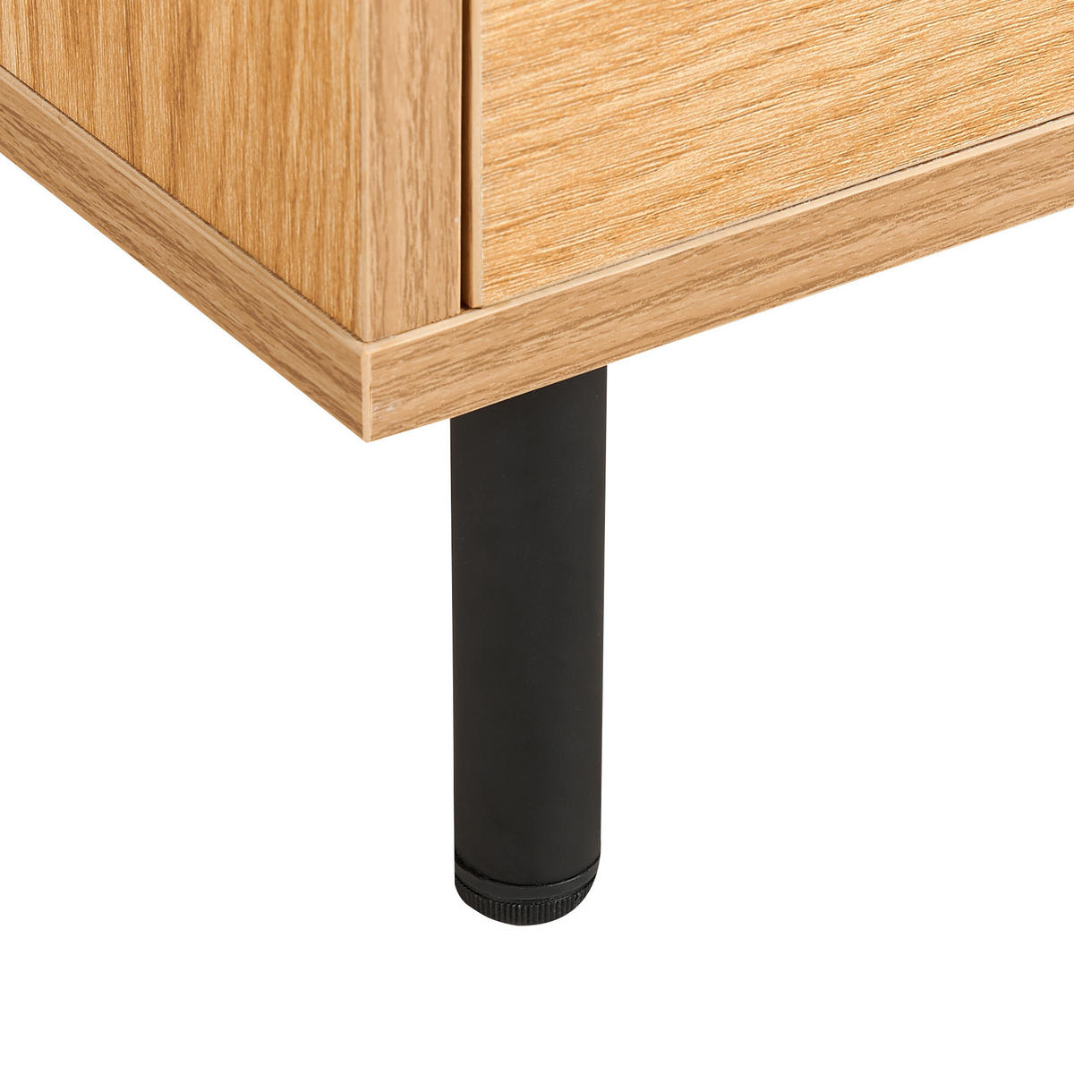 SIDEBOARD Světlejší Odstín dřeva Nikea - černá/světle hnědá, kompozitní dřevo (165/75/40cm) - Beliani