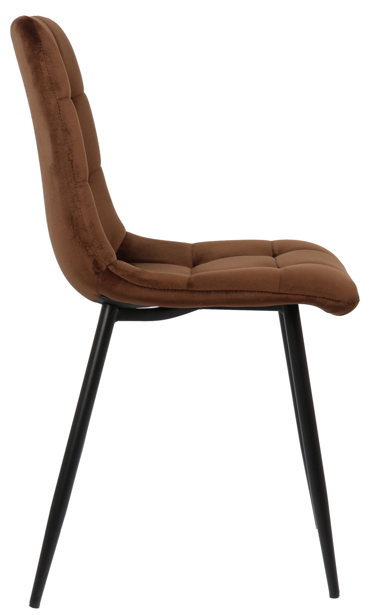 ESSZIMMERSTUHL Till Samt, Gestell Metall matt Schwarz Braun - Schwarz/Braun, Textil/Metall (45/88/52cm) - TPFLiving