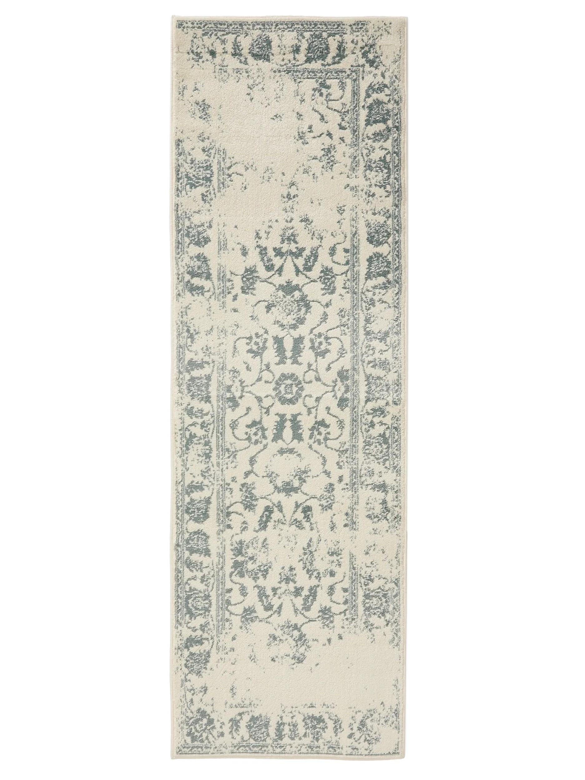 benuta Vintage-Läufer Creme, Mintgrün 80x240 cm