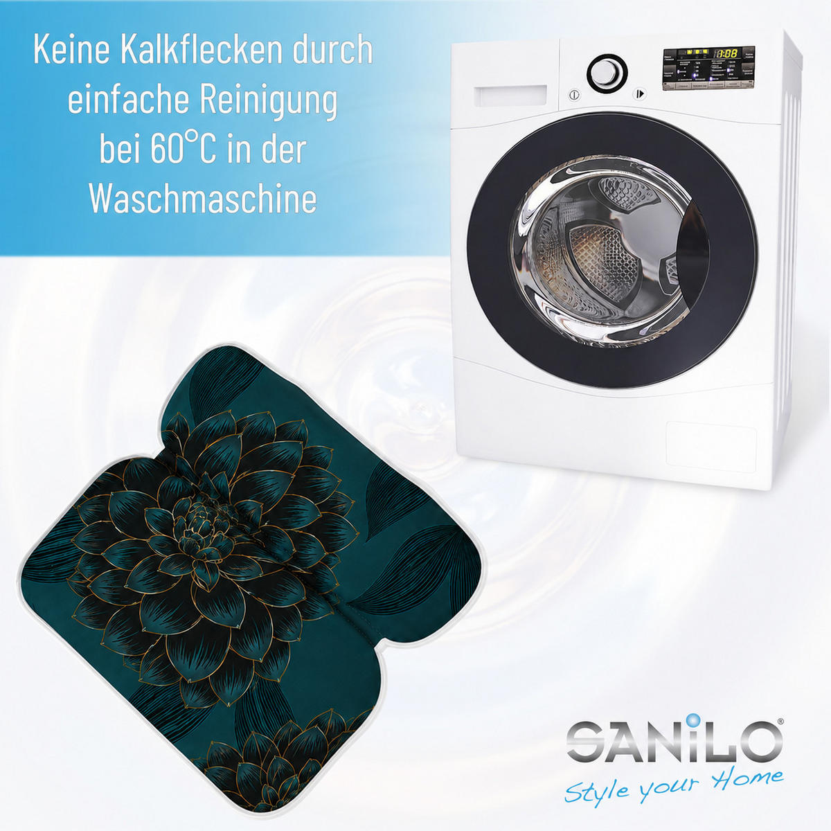 BADEWANNENKISSEN Dahlien - Grün, Kunststoff (39/5.5cm) - Sanilo