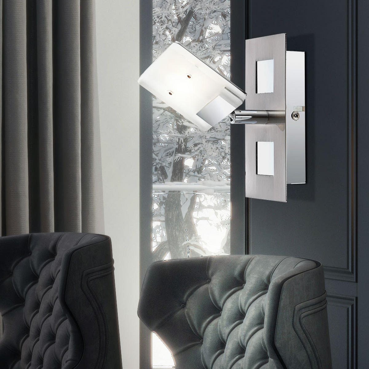 LED WANDLEUCHTE KAMALA Silber Aluminium - Silberfarben, Metall (7/15/15cm) - Globo Lighting