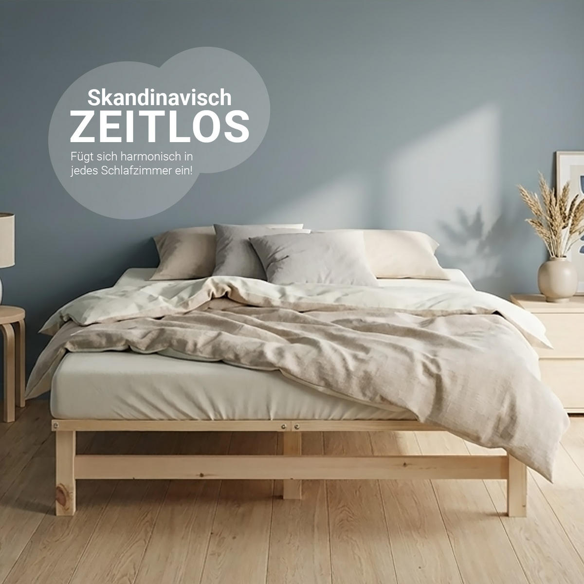 HOLZBETT mit Lattenrost 120/200 cm natur - Naturfarben, Holz (120/200cm) - Homestyle4u