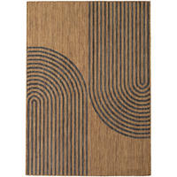 TEPPICH Flachgewebe, Outdoor, Fußbodenheizung-geeignet, mit Bogenmuster, VIGOLENO in Braun-Schwarz, 160 x 220 cm - Braun, Textil (160/220cm) - KADIMA DESIGN