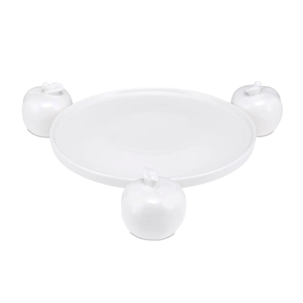 KUCHENPLATTE/ Tortenplatte "Alzatina Mele" Fattoria 22 cm - Weiß, Keramik (22/7/22cm) - La Porcellana Bianca