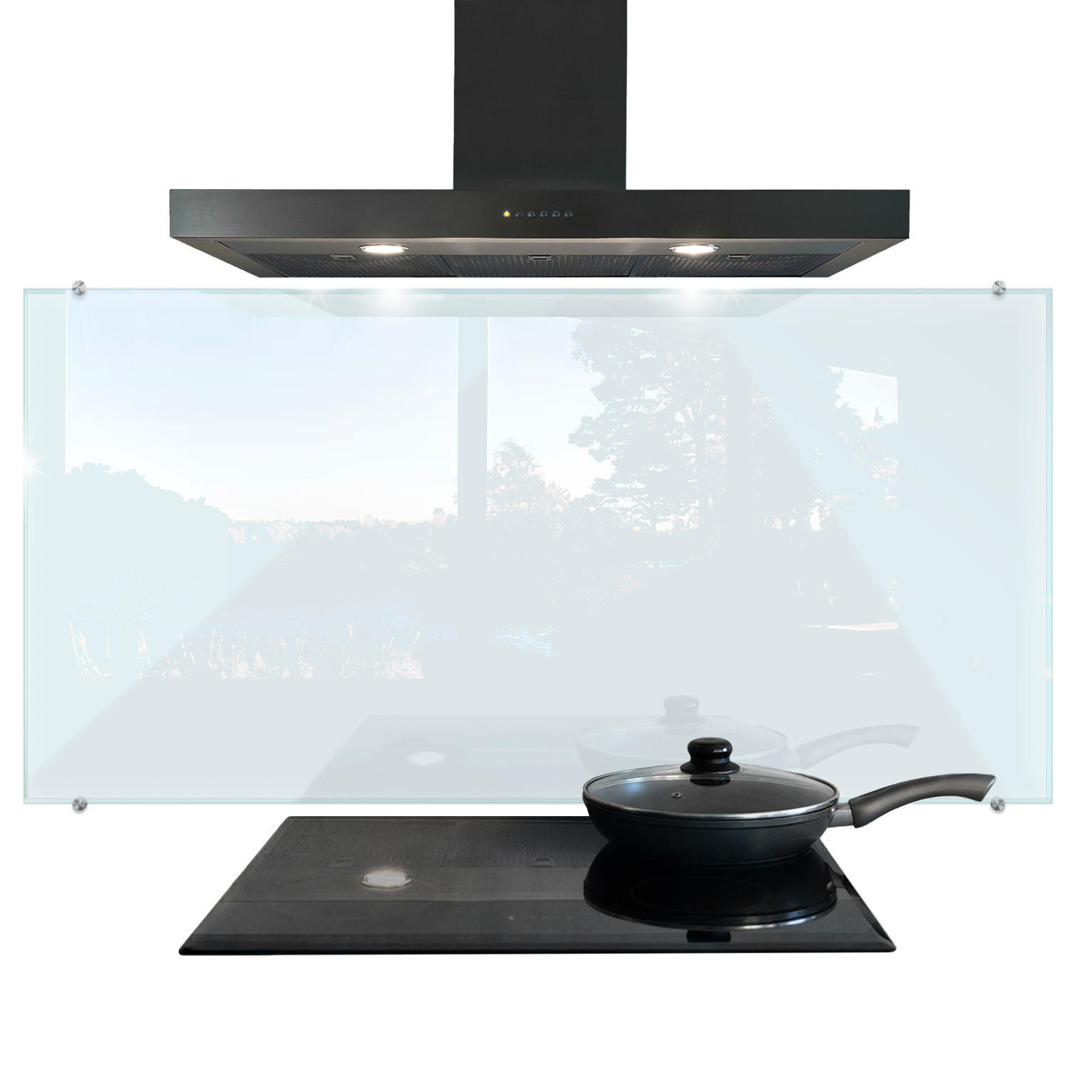 Wallfluent Küchenrückwand Transparent 140x70x0.4 cm