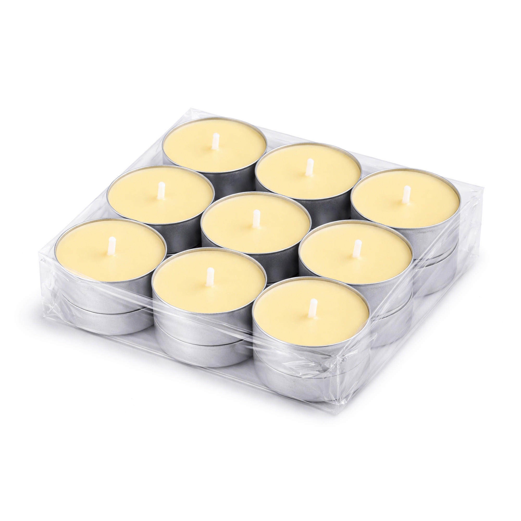 TEELICHT mit Duft - Zauberblume - 18er Pack - Dunkelgelb, Naturmaterialien (4/1.5/4cm) - HS Candle