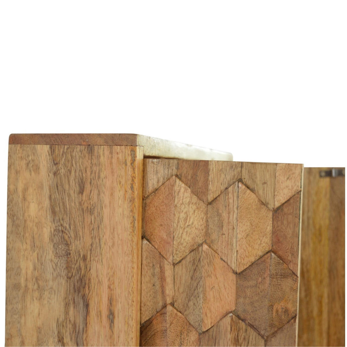 SPIEGELSCHRANK mit Ananas-Schnitzerei - Messingfarben/Braun, Holz/Metall (43/58/12cm) - Artisan Furniture