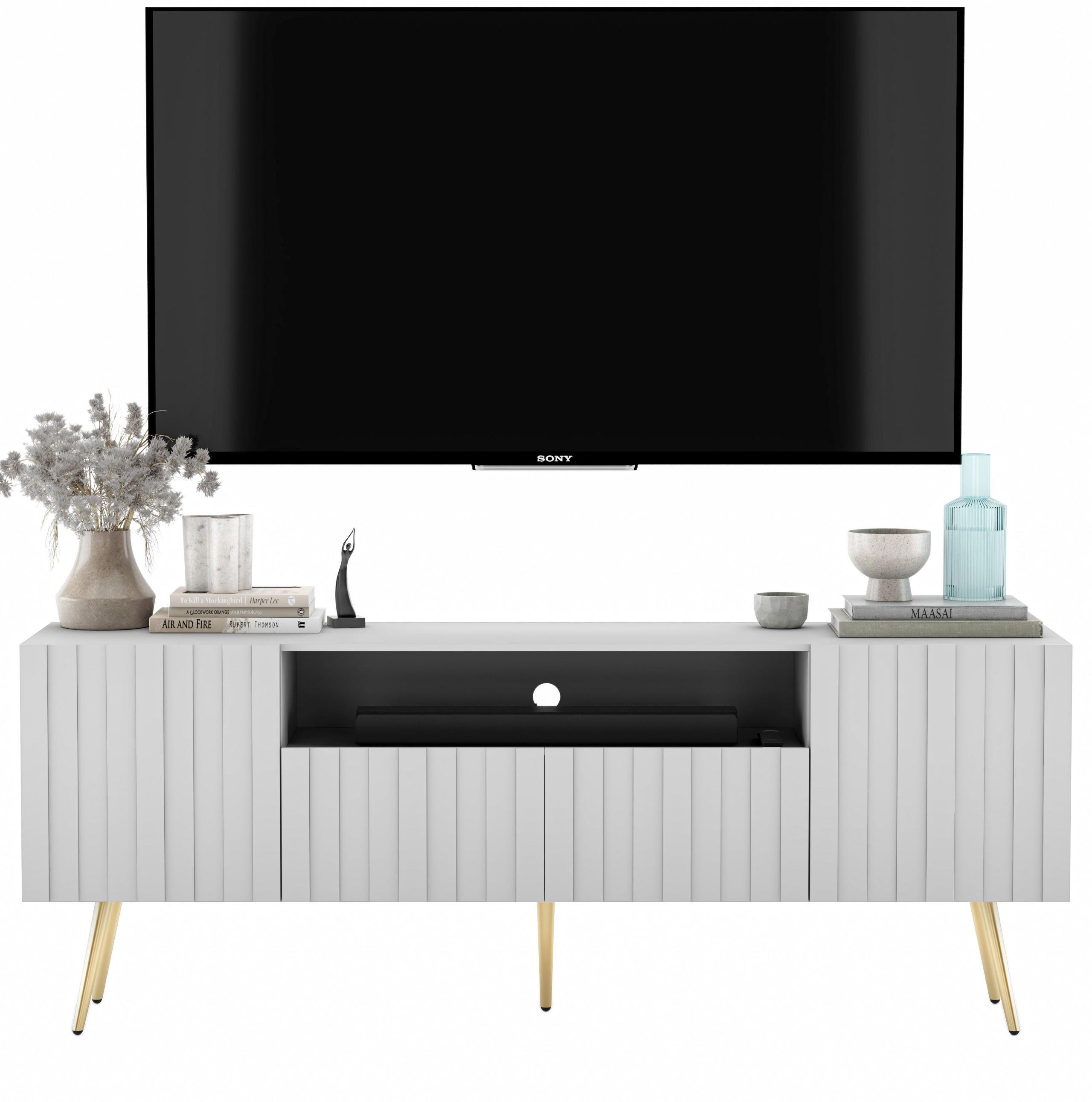 Meble Lindner Tv-Lowboard Weiß 150x60.5x36.5 cm