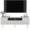 TV-SCHRANK Elpis2 Weiß Matt mit goldenen Metallbeine Glamour 150 cm - Goldfarben/Weiß, Holzwerkstoff/Metall (150/60.5/36.5cm) - Meble Lindner
