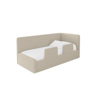 EINZELLBETT Jugendbett mit Bettkasten, Links - NORY 80x200 Dunkelbeige - Cappuccino, Holzwerkstoff/Textil (80/200cm) - ALTDECOR