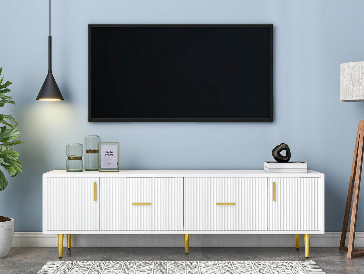 TV-MÖBEL Weiß 170/40/50CM - Weiß, Holzwerkstoff/Metall (40/50/170cm) - Urban Meuble