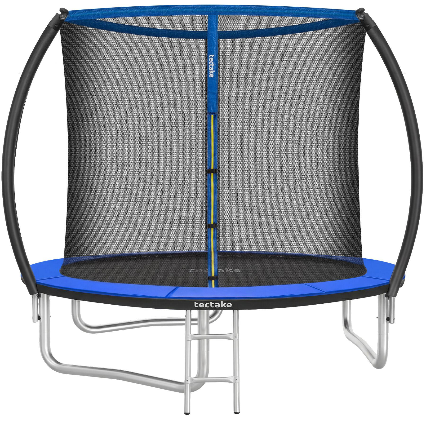 TRAMPOLIN Jumpy, inklusive Einstiegsleiter, schwarz/blau - Blau/Schwarz, Metall (260/250/260cm) - tectake