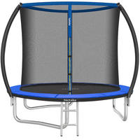 TRAMPOLIN Jumpy, inklusive Einstiegsleiter, schwarz/blau - Blau/Schwarz, Metall (260/250/260cm) - tectake