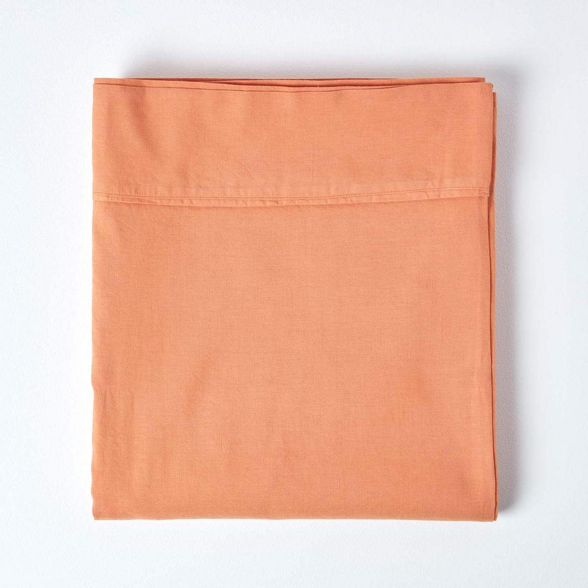 LEINEN-BETTLAKEN ohne Gummizug aus 60% Leinen & 40% Baumwolle - Orange, Textil (275/275cm) - Homescapes