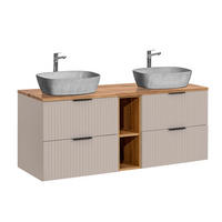 DOPPELWASCHTISCH 140.8cm Adriel Beige - Beige, Holzwerkstoff (140.8/59/46cm) - Petits-meubles