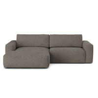 ECKSOFA mit losen Rückenkissen, wasserabweisender All Senses Stoff - Schwarz/Grau, Holz/Kunststoff (288/175cm) - Cotta