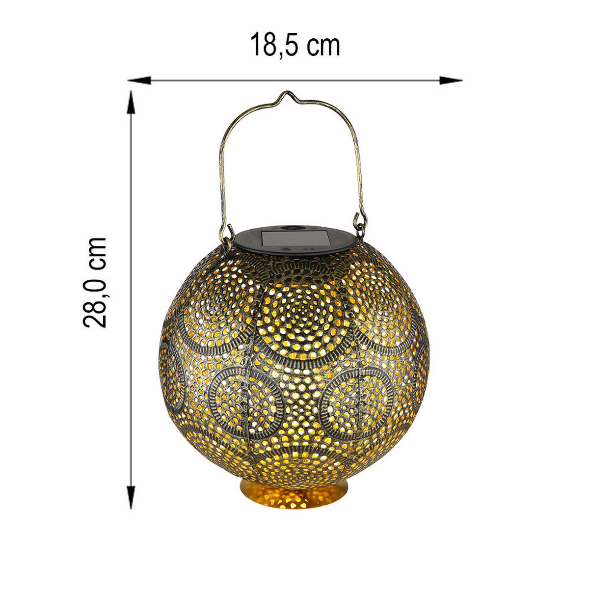 LED AUSSENLEUCHTE Metall Gold - Goldfarben, Kunststoff/Metall (18.5/18.5/28cm) - Globo Lighting