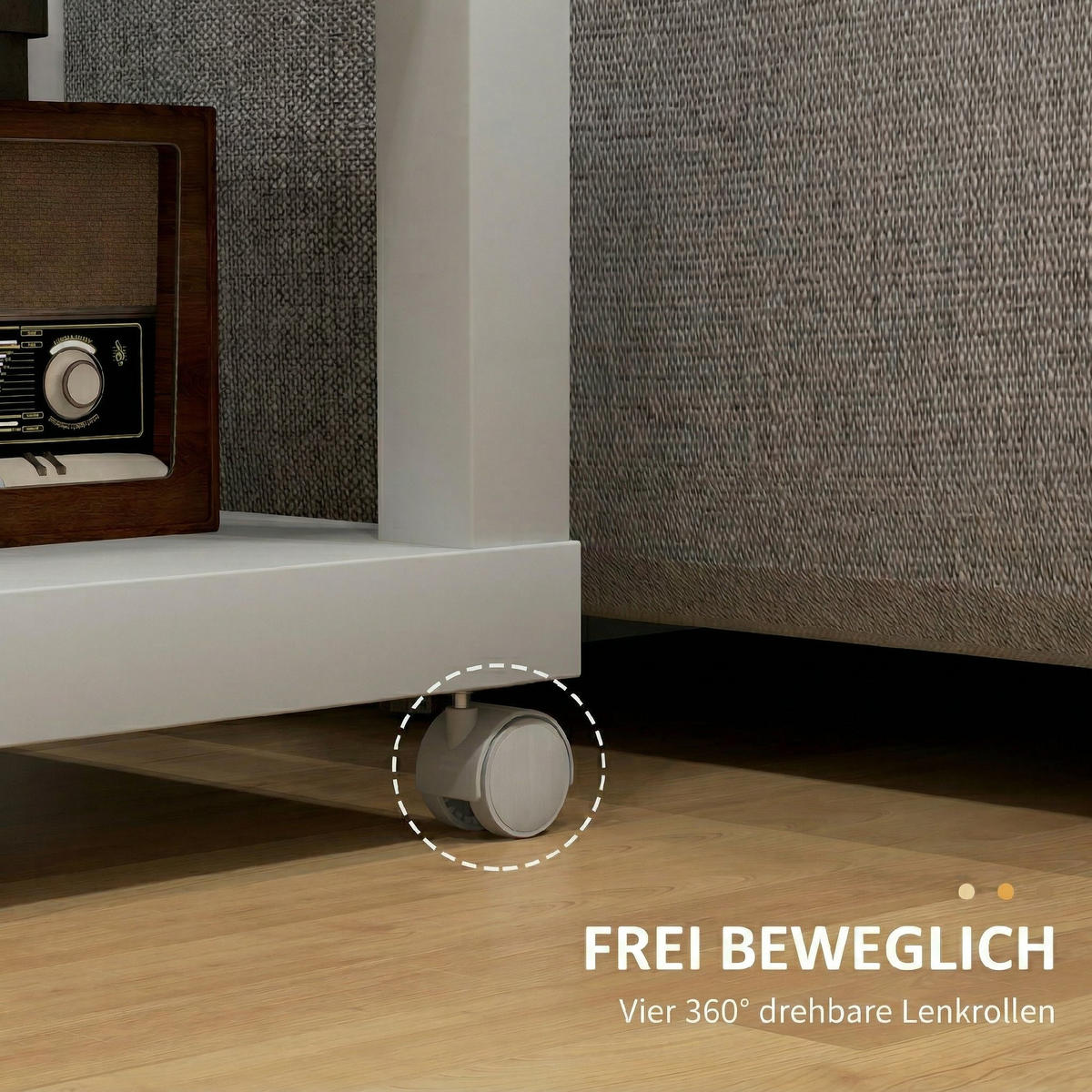 BEISTELLTISCH DE-15847 fahrbar mit Ablage Naturholz - Naturfarben, Holzwerkstoff (40/40/40cm) - ComfortXL