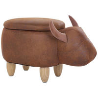 TIERHOCKER Cow 32/60/35 cm - Braun, Kunststoff/Textil (60/35/32cm) - Beliani