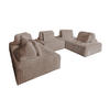 MODULSOFA WIOLO SOFT 5 MODULE 5 KISSEN Taupe Cord - Taupe/Schwarz, Kunststoff/Textil (333/84/222cm) - KAWOLA