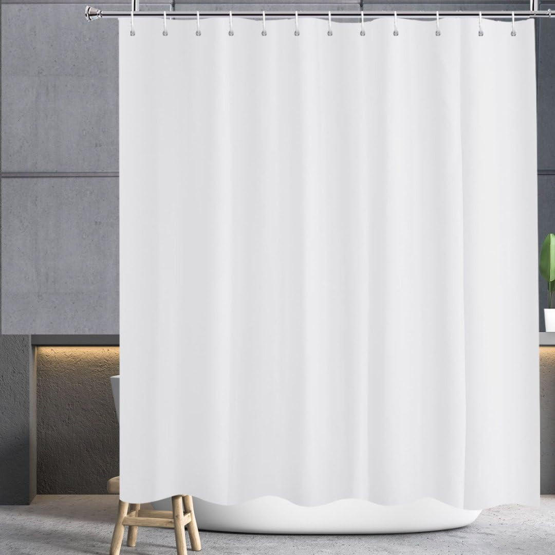DUSCHVORHANG Weiß wasserdicht schimmelresistent mit Schlaufe Aufhängung Breite x Höhe 200 cm - Weiß, Kunststoff (120/200cm) - MCBOSON