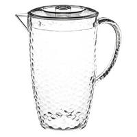 KRUG mit Deckel Estiva in gehämmerter Optik, Kunststoff, Transparent, 2 Liter - Transparent, Kunststoff (2L) - 5five Simply Smart