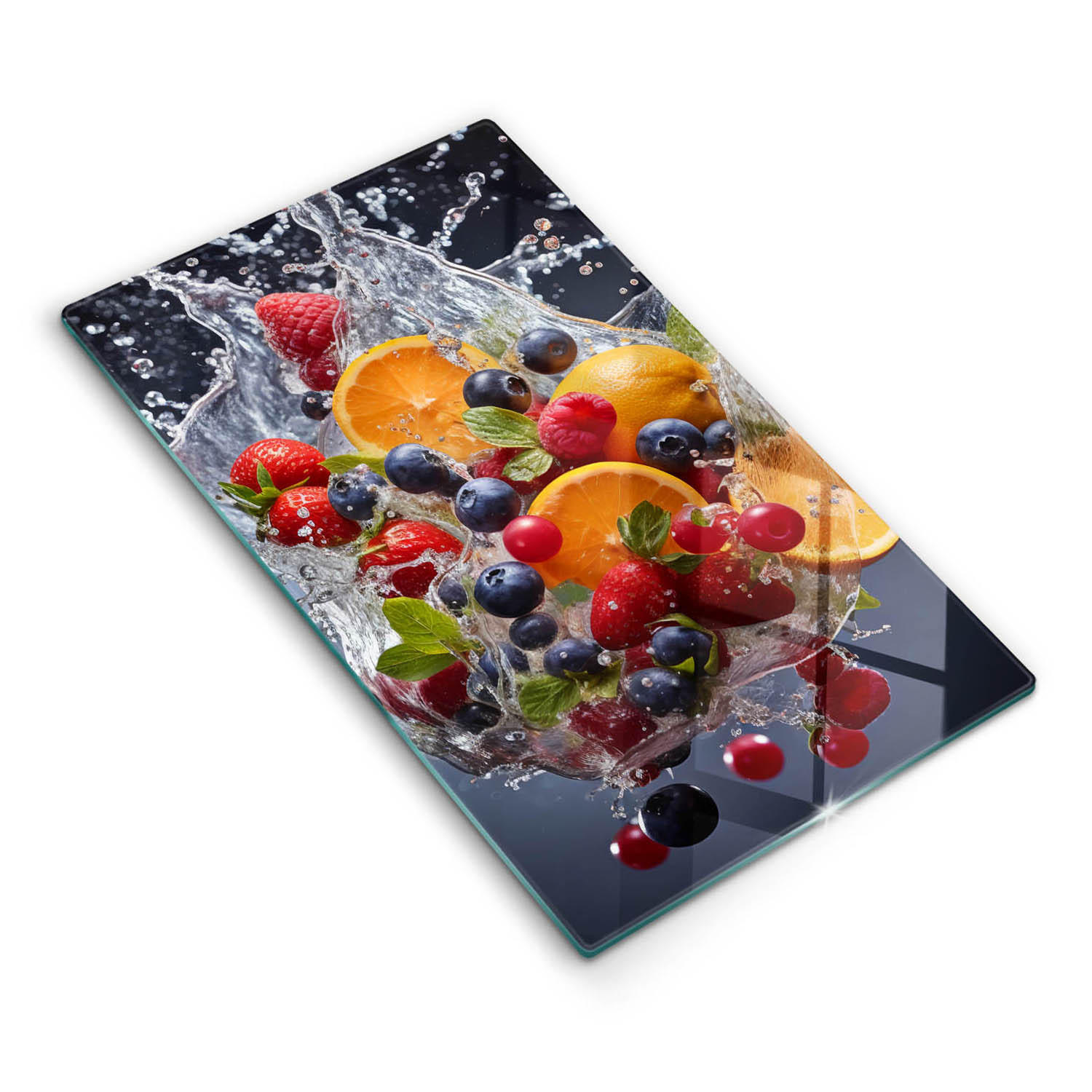 Wallfluent Glasplatte Mehrfarbig 30x52 cm
